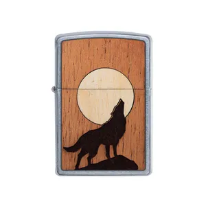 فندک زیپو مدل Woodchuck USA Howling Wolf کد 49043