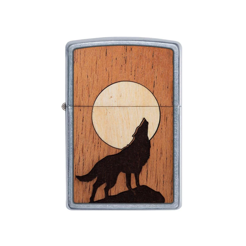 فندک زیپو مدل Woodchuck USA Howling Wolf کد 49043