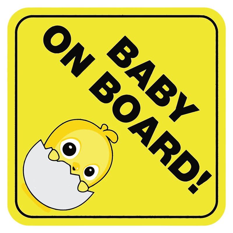 برچسب خودرو طرح جوجه مدل baby on board کد 70