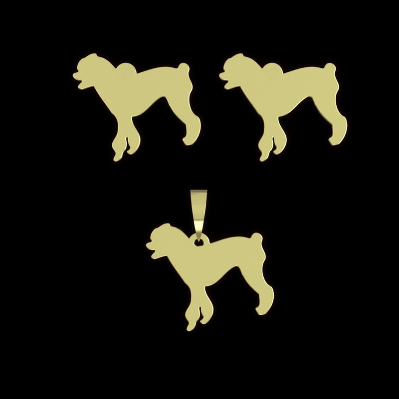 نیم ست طلا 18 عیار زنانه مدوپد مدل سگ کد NA16556