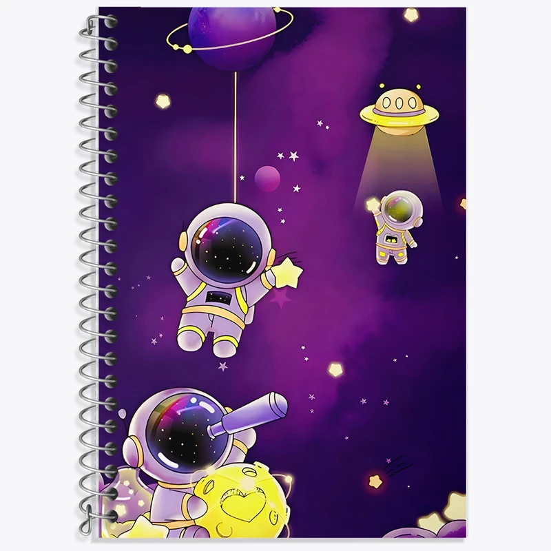 دفتر زبان 50 برگ خندالو مدل سه خط طرح فضانورد کد F6451