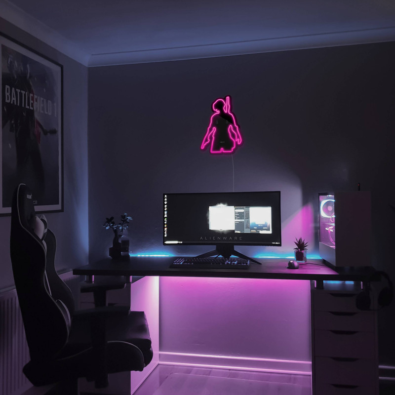 چراغ دیواری نئون دیزاین مدل Pubg-BL_PN