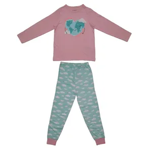 ست تی شرت آستین بلند و شلوار دخترانه پیریمارک مدل cloudy