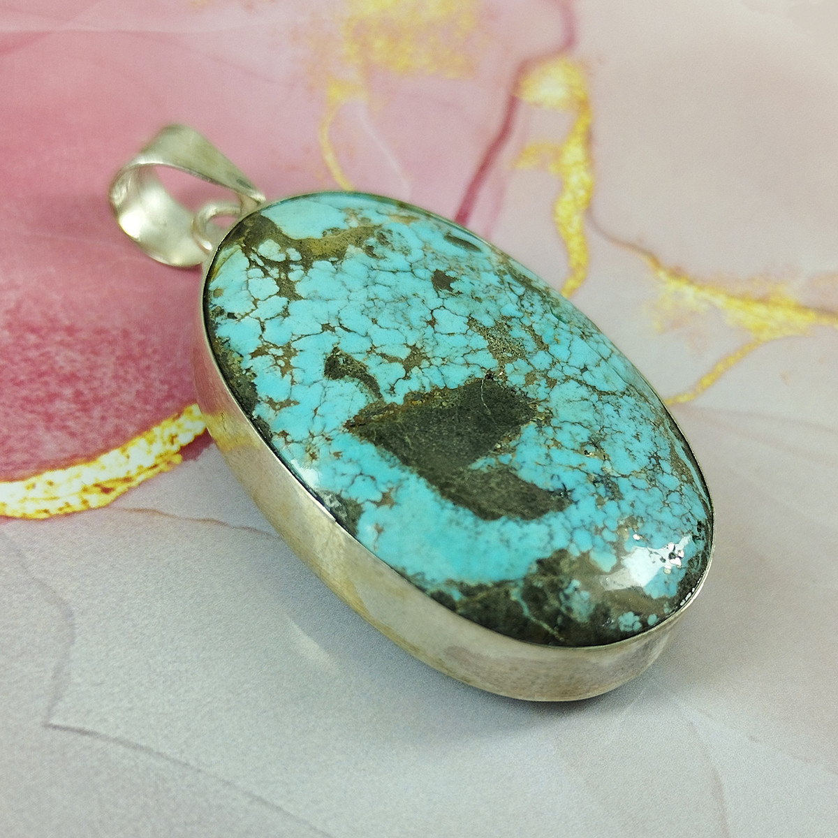 آویز گردنبند نقره زنانه سلین کالا مدل فیروزه نیشابور اصل کد 104 آویز گردنبند نقره زنانه سلین کالا مدل فیروزه نیشابور اصل کد 104