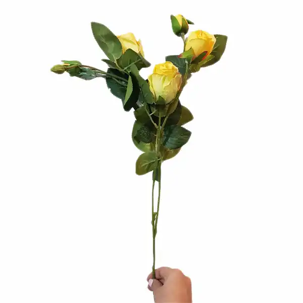 گل مصنوعی مدل رز دو غنچه کد 152