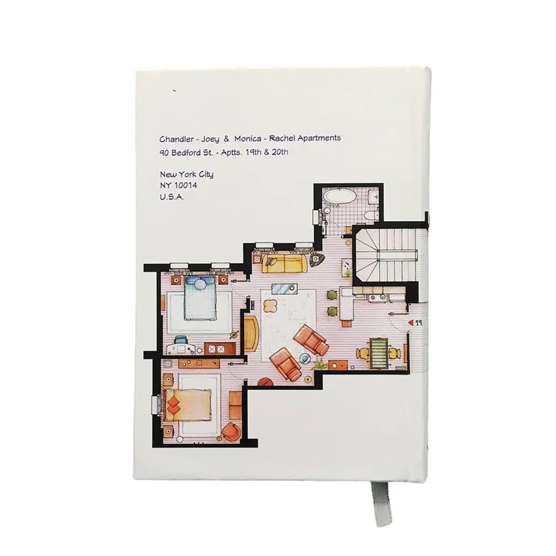  دفتر خاطرات 100 برگ طرح پلن خونه فرندز مدل پالتویی کد Pa03