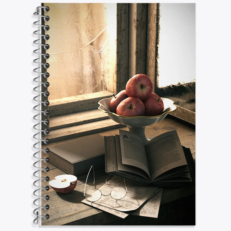 دفتر زبان 50 برگ خندالو مدل دو خط طرح کتاب (Book) کد F1144