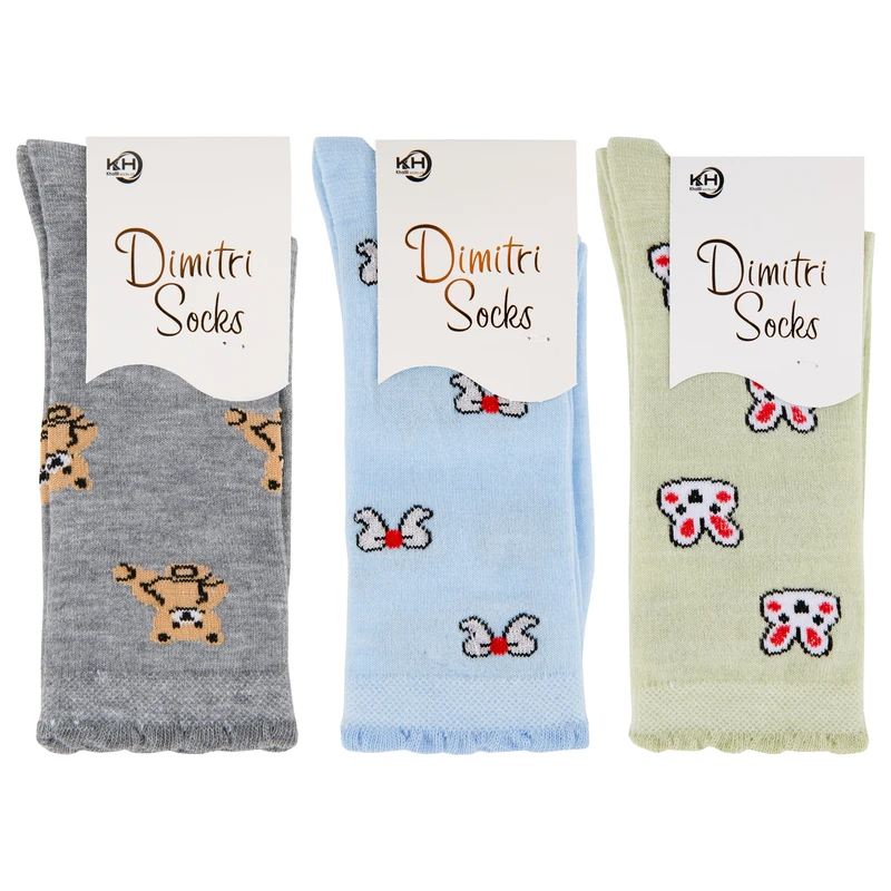 جوراب ساق بلند بچگانه دیمیتری مدل DM1-5 مجموعه 3 عددی