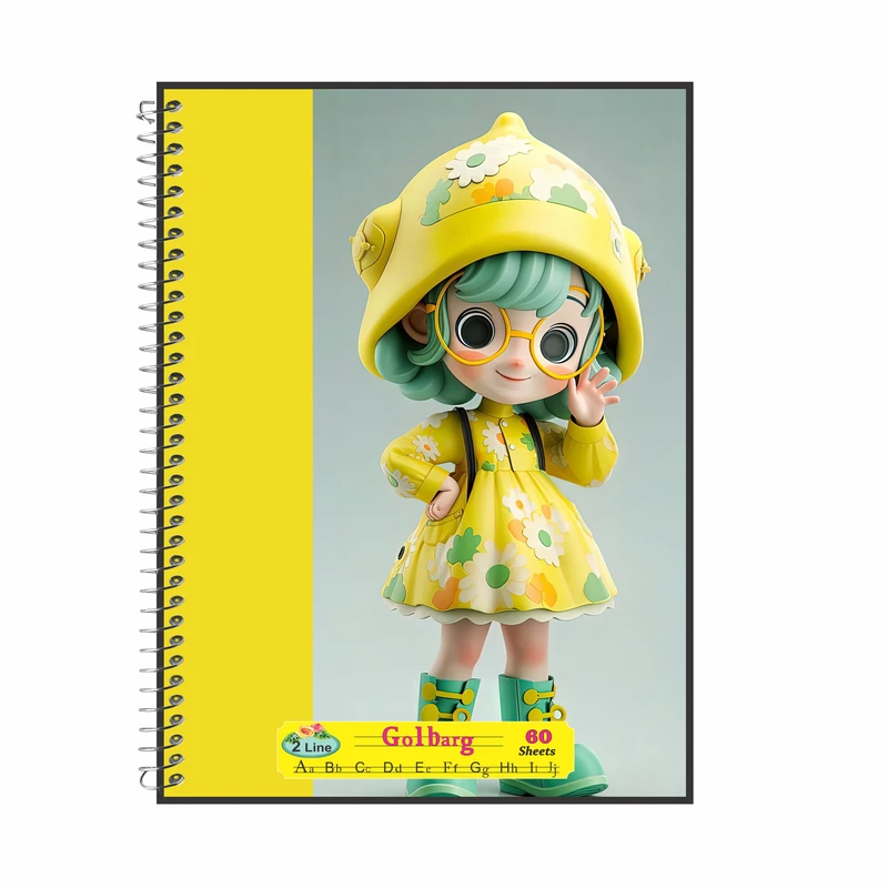 دفتر زبان 60 برگ گلبرگ مدل دخترانه کد 2342