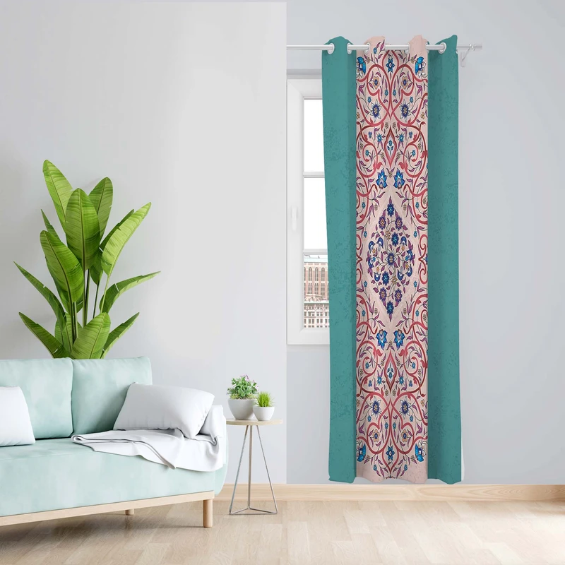 پرده طرح سنتی مدل مخمل پانچی کد 1533 z سایز 140x200 سانتی متر