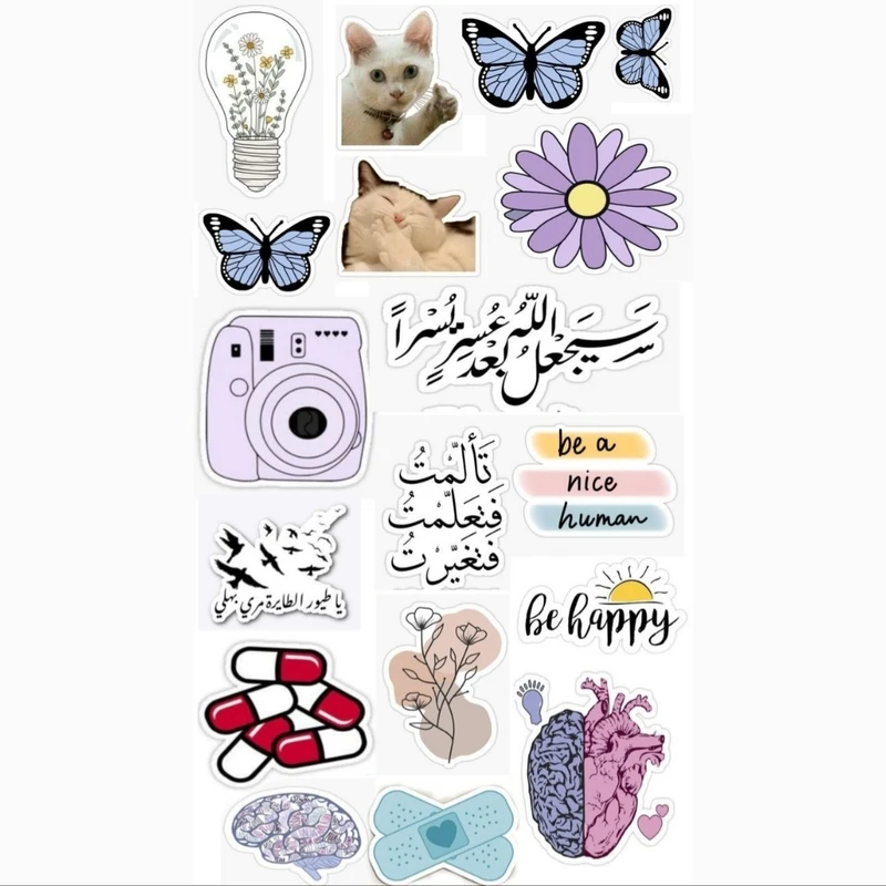 استیکر لپ تاپ طرح different kinds مجموعه17 عددی