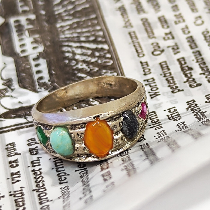 انگشتر نقره مردانه مدل پنج جواهر رکاب دست ساز کد ۵۳۰۰ انگشتر نقره مردانه مدل پنج جواهر رکاب دست ساز کد ۵۳۰۰