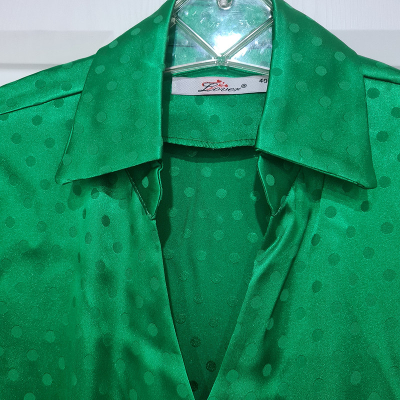 شومیز آستین بلند زنانه لاور مدل ساتن خا ل خالی کد 3