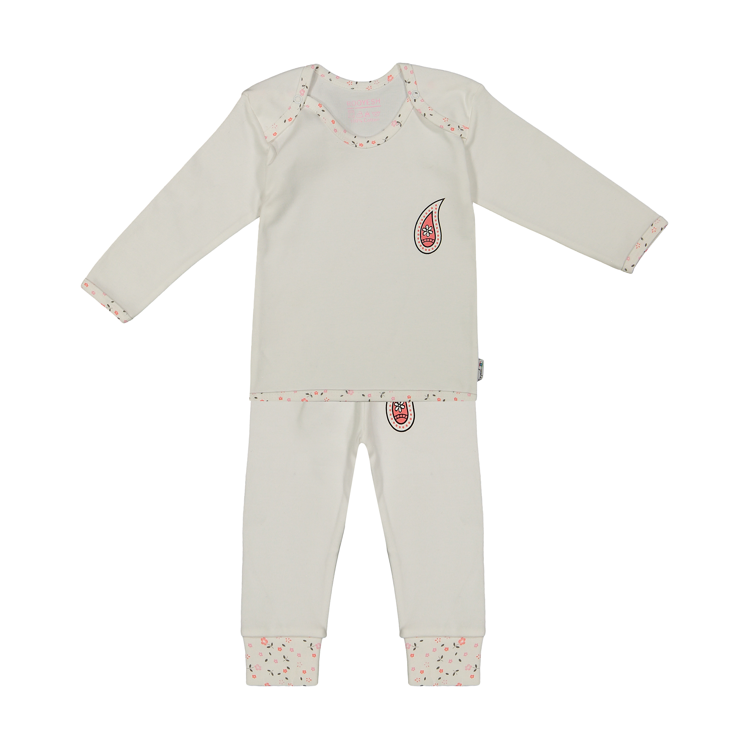 ست تی شرت و شلوار نوزادی دخترانه رویش مدل 170 