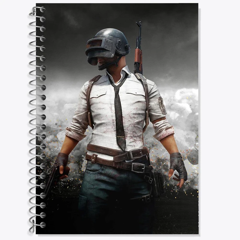 دفتر زبان 50 برگ خندالو مدل سه خط طرح بازی پابجی PUBG کد 3785