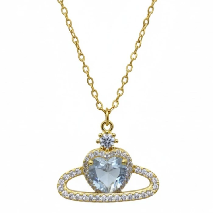 گردنبند زنانه مدل برلیان قلب کد 43000