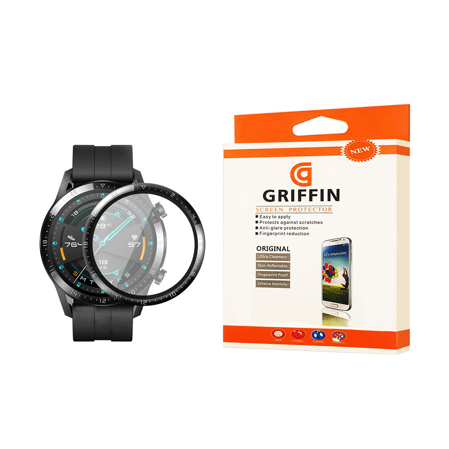 نقد و بررسی محافظ صفحه نمایش گریفین مدل WPPMG mo مناسب برای ساعت هوشمند هوآوی Watch GT2 46mm توسط خریداران