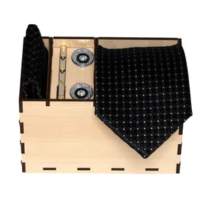 ست کراوات و دستمال جیب و دکمه سردست مردانه مدل 475