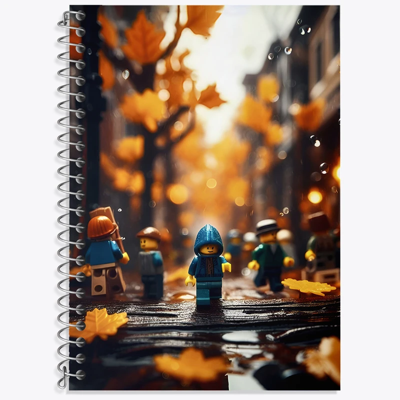 دفتر زبان 50 برگ خندالو مدل سه خط طرح لگو (Lego) کد N2908