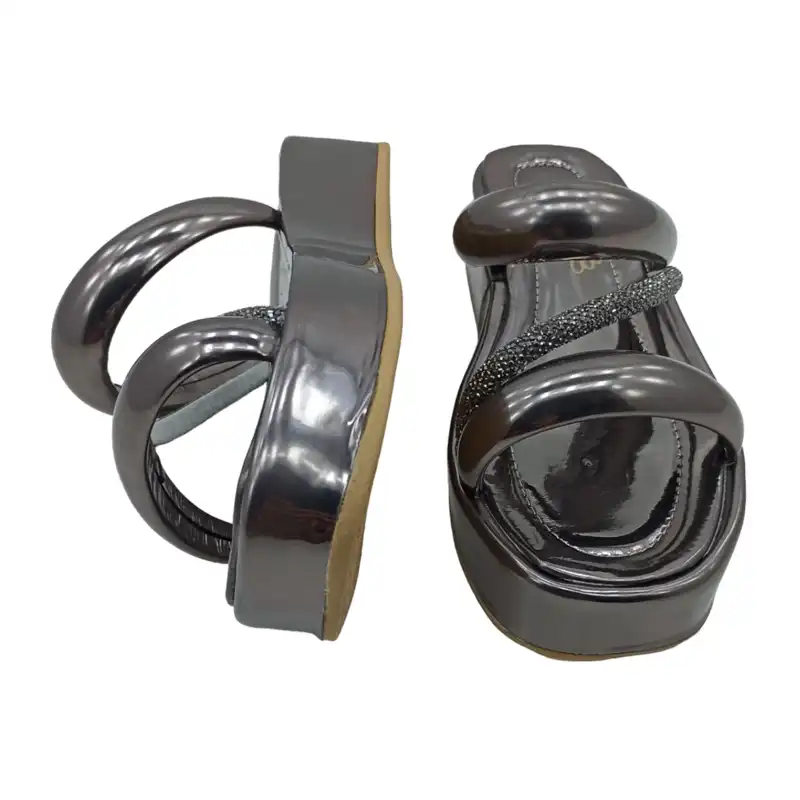 صندل زنانه مدل نفس رنگ سربی