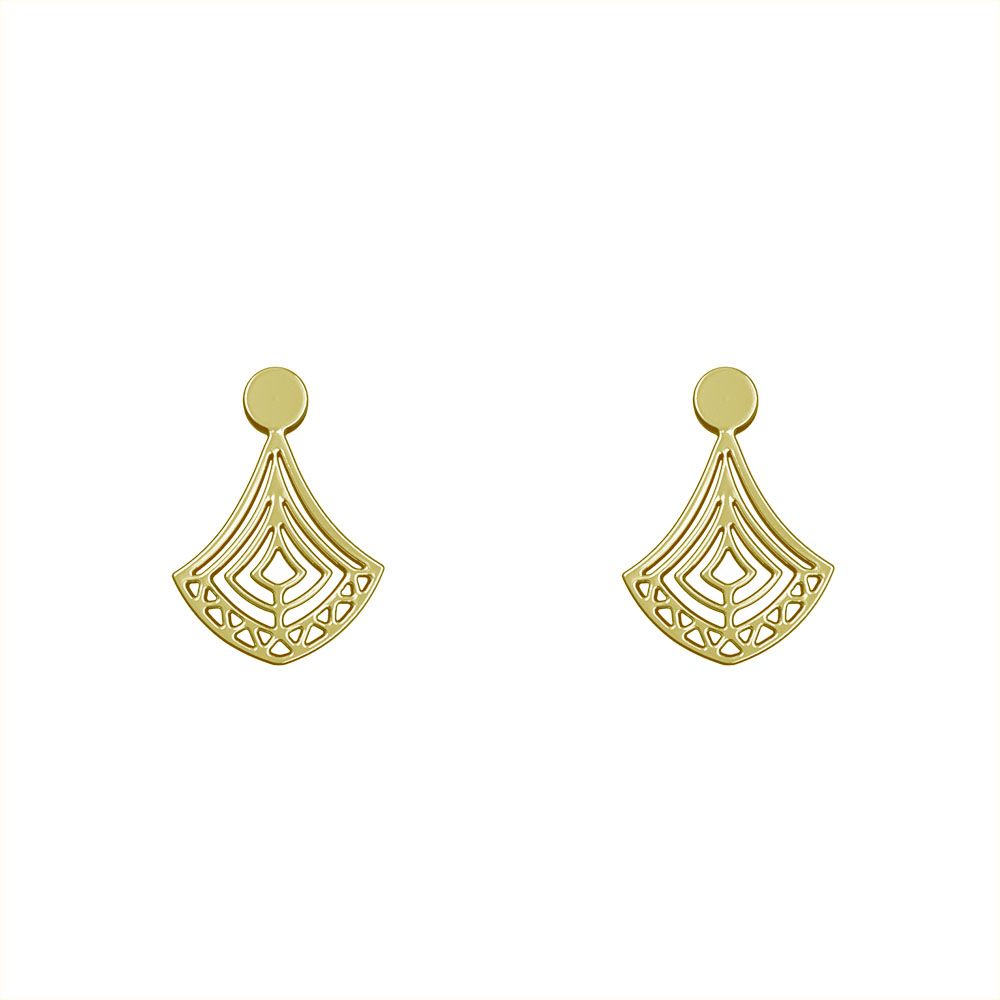 گوشواره طلا 18 عیار زنانه مدوپد مدل هندسی کد GA1-14745 -  - 2