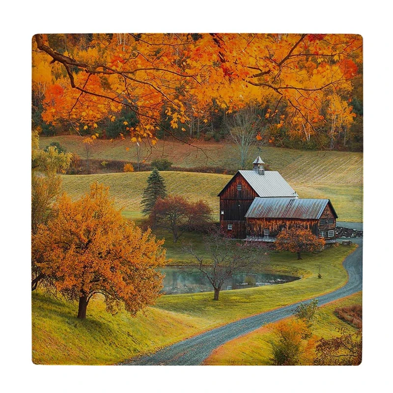 زیر لیوانی  طرح کلبه پاییزی کد    6104446_5298