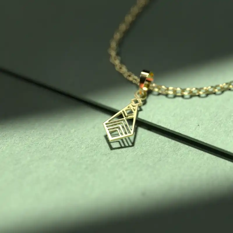 گردنبند طلا 18 عیار زنانه مدوپد مدل هندسی کد DD2-1-1109