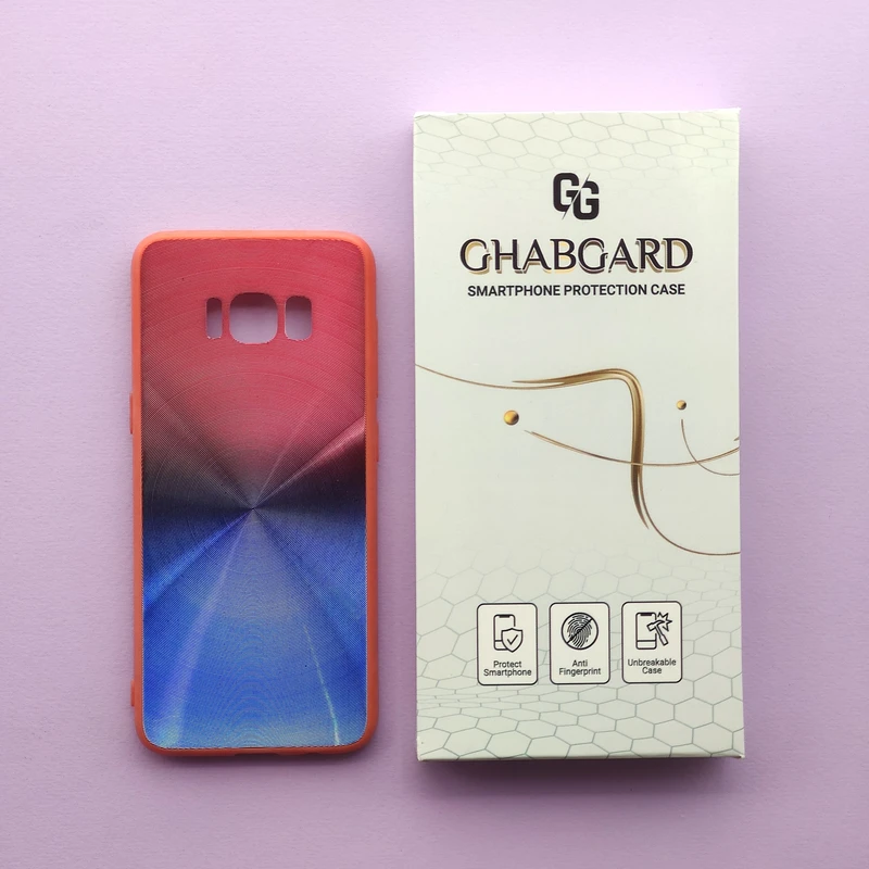 کاور قاب گارد مدل دورژله ای پشت فلزی لیزری ساده مناسب برای گوشی موبایل سامسونگ Galaxy S8