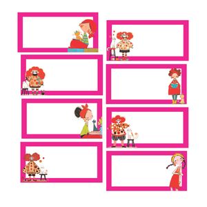 برچسب مدل نام طرح دختر کد BGRL1000 بسته 48 عددی