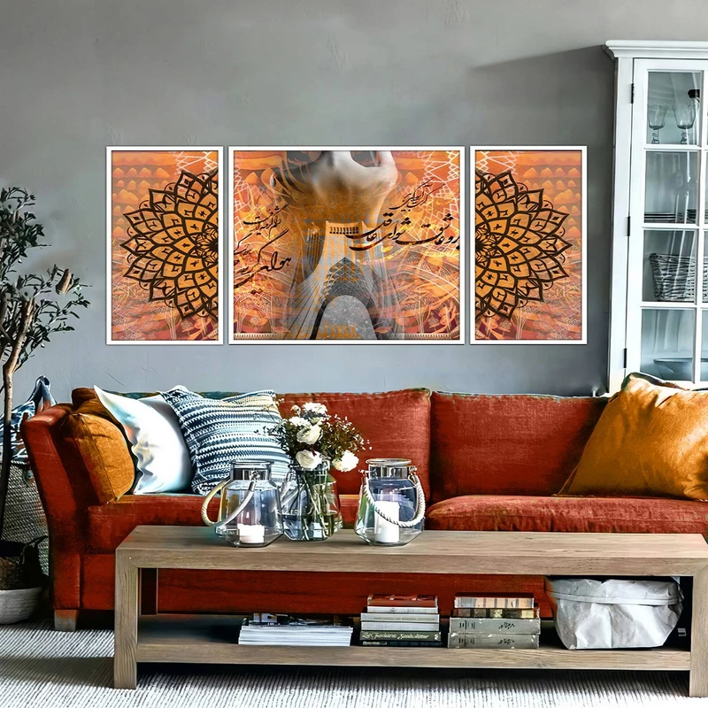 تابلو بکلیت طرح مدرن دیجیتال آرت مدل W-2907 مجموعه 3 عددی