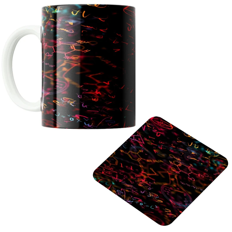 ماگ پادآفرین مدل اتم کد 478 به همراه زیر لیوانی 