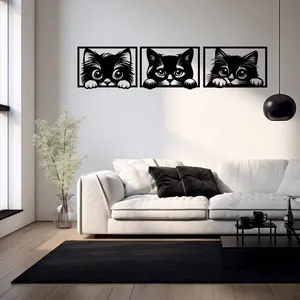 دیوارکوب مدل پنل گربه 002 مجموعه 3 عددی