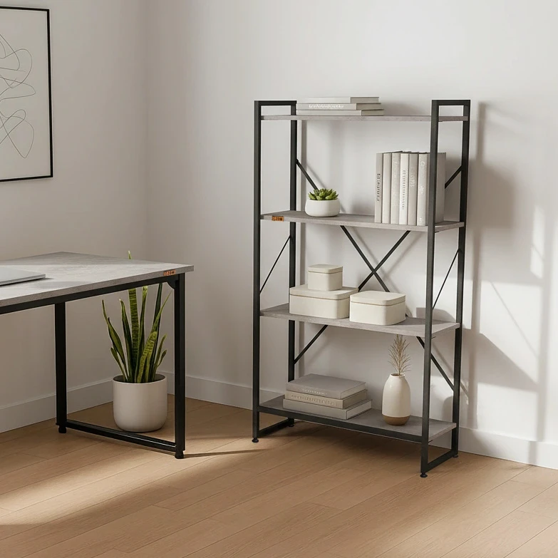 کتابخانه چهار طبقه دیزم مدل مونتاژی LIB_80×140_GR 