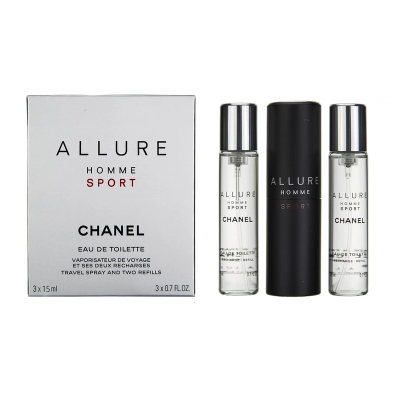 عطر جیبی شانل مدل ALLURE hpmme sport  حجم 15 میلی لیتر بسته 3 عددی