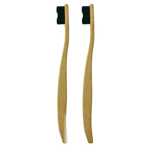  مسواک بامبو مدل چوبی با برس متوسط مجموعه 2 عددی