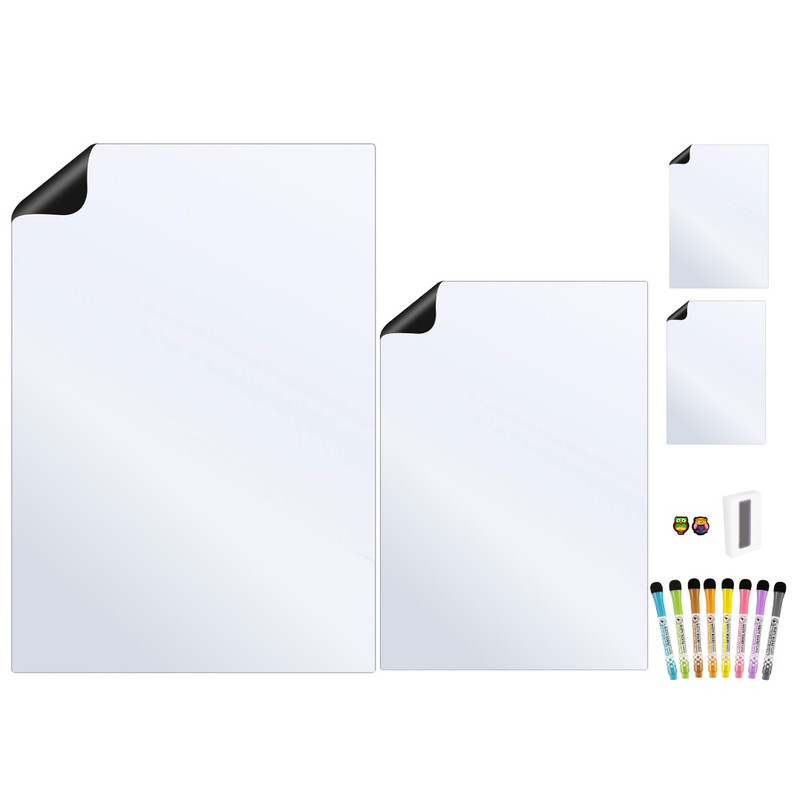 تخته وایت برد هوم اند فریج مدل 15 سایز 60x40 سانتیمتر به همراه ماژیک و مگنت و تخته پاک کن مجموعه 15 عددی