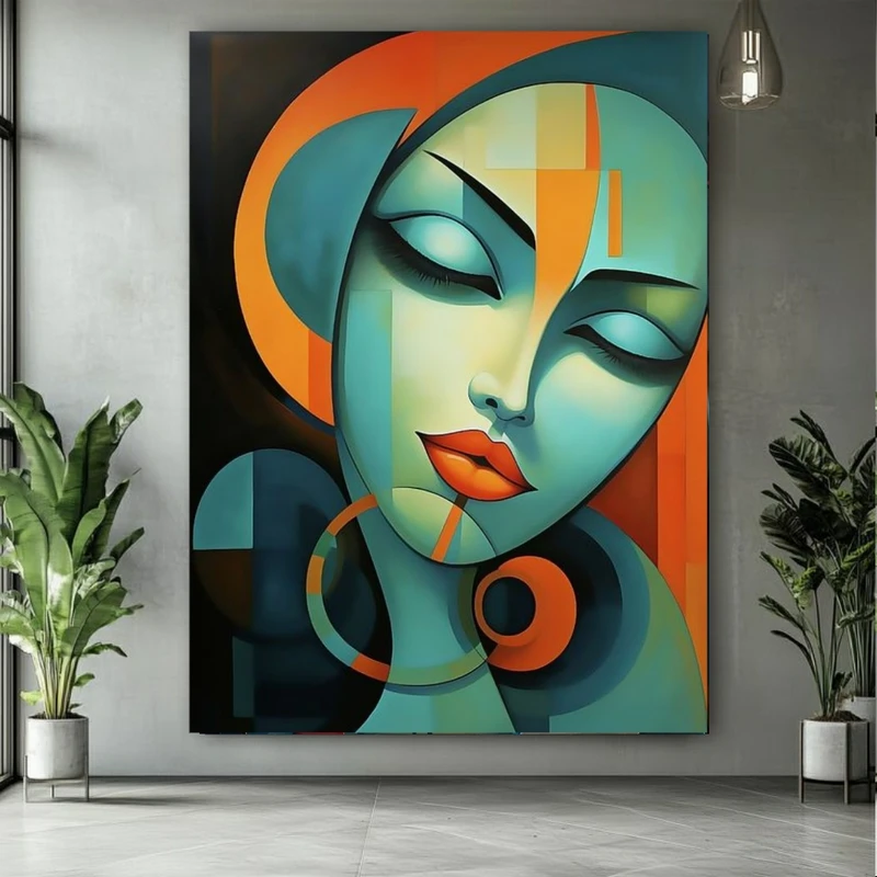 پوستر طرح نقاشی چهره مدل هنری کد BK24862