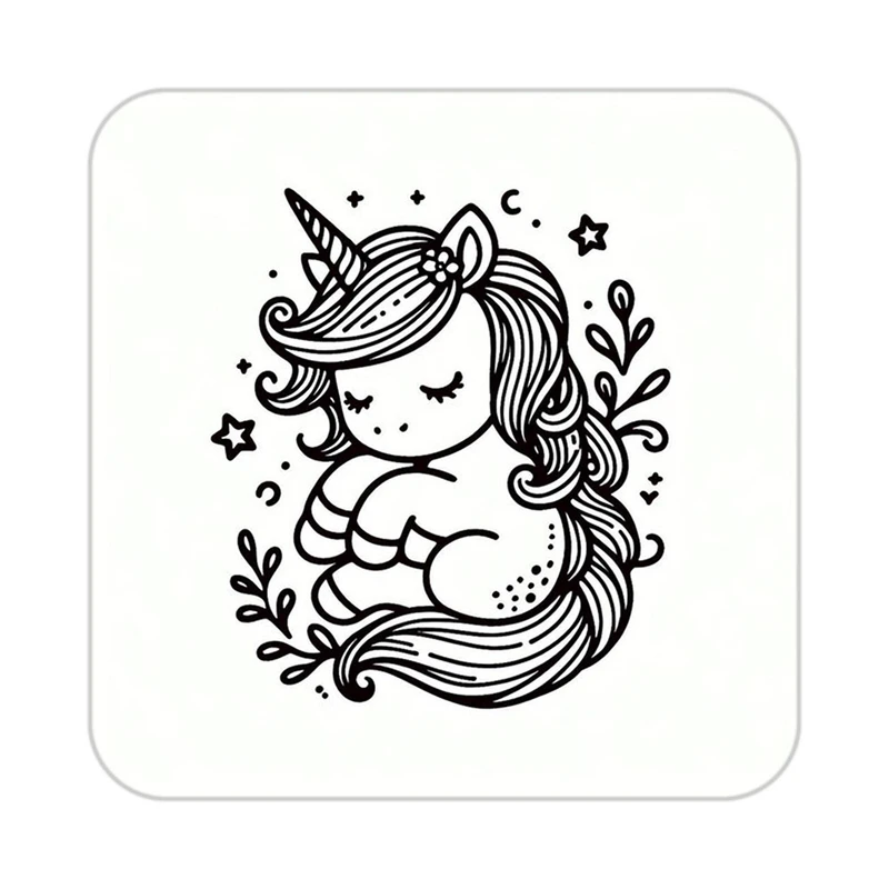 زیر لیوانی کاکتی طرح اسب تک شاخ و یونیکورن مدل mp31391