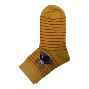 جوراب دخترانه مدل خرسی راه راه کد 24