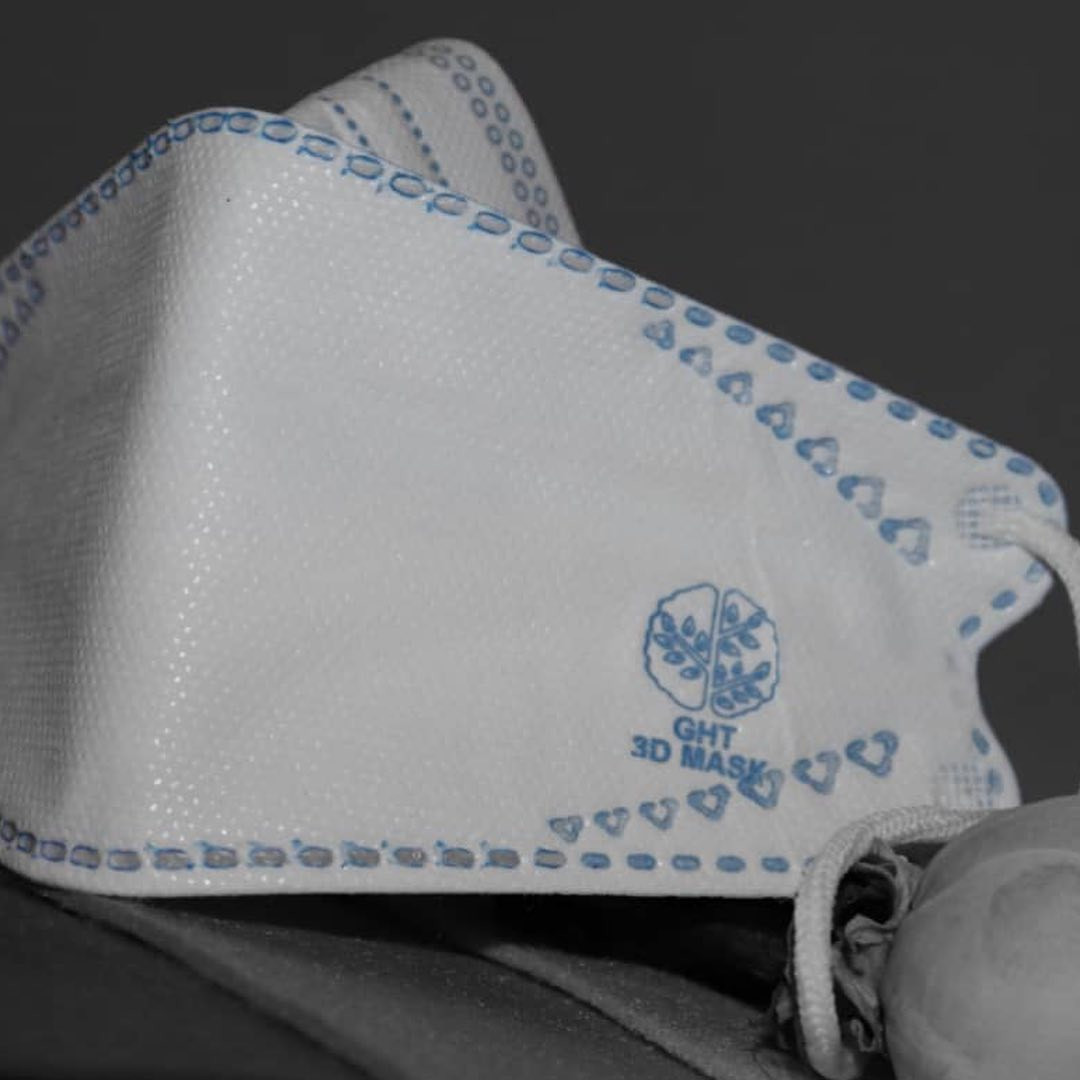 ماسک تنفسی جی اچ تی مدل سه بعدی پنج لایه GHT4 بسته 25 عددی