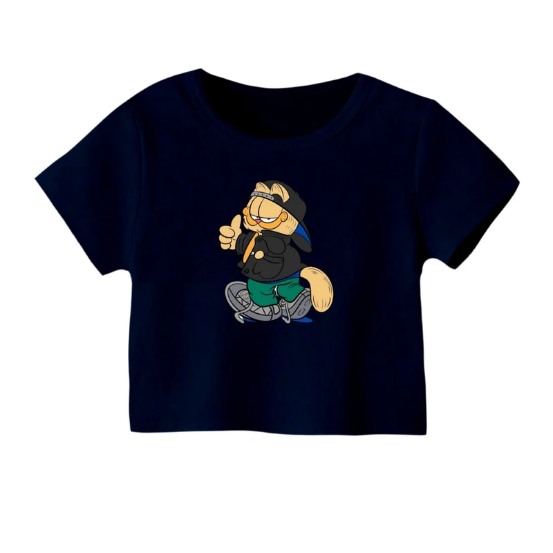 کراپ‌ تی‌شرت آستین کوتاه زنانه مدل گارفیلد اسپرت