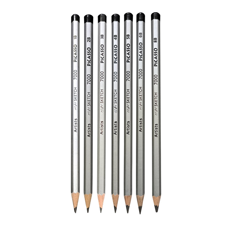 مداد طراحی پیکاسو مدل Art Sketch Set کد 7000 بسته 7 عددی