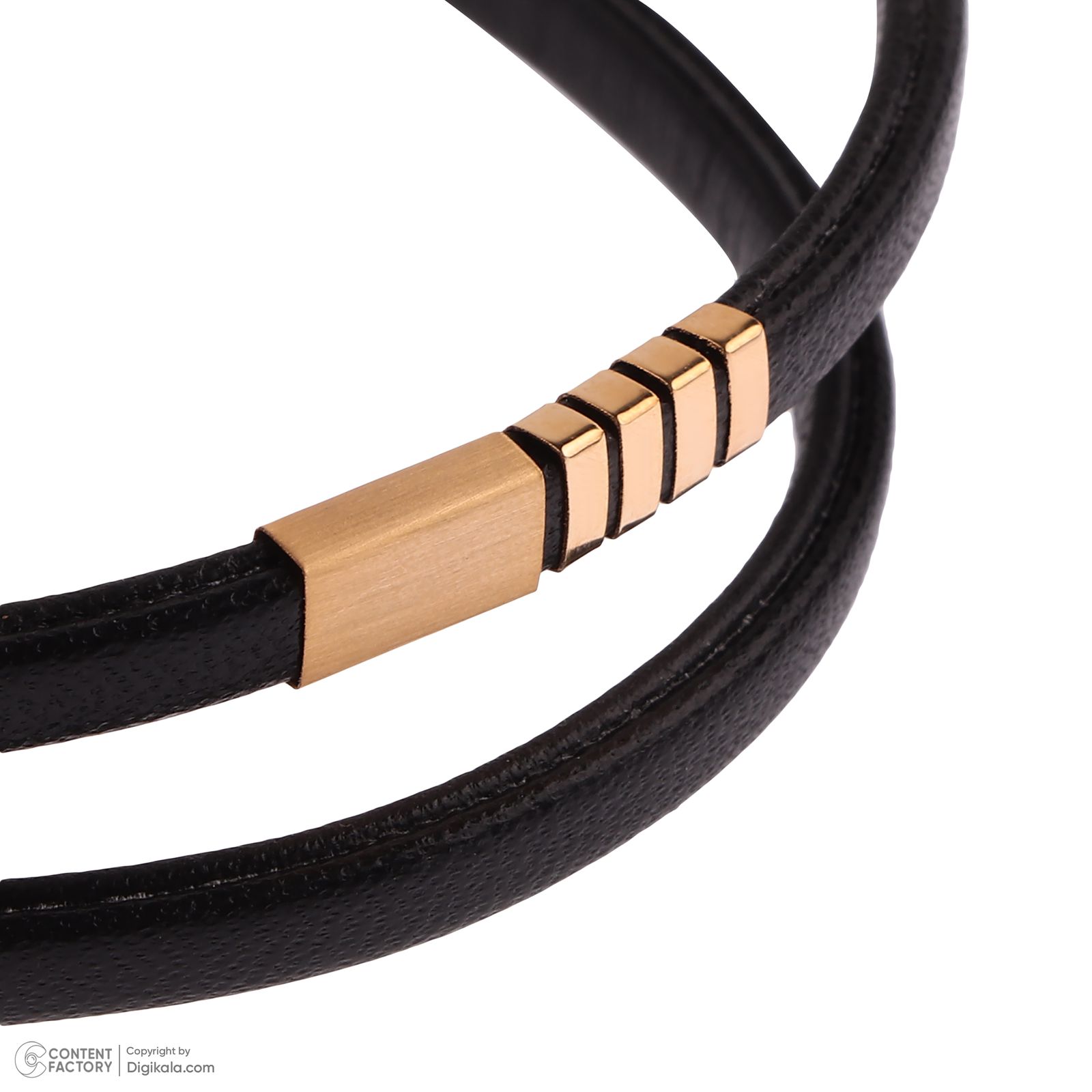 دستبند طلا 18 عیار زنانه با بند چرمی روبی آرت گالری مدل 250025 -  - 2