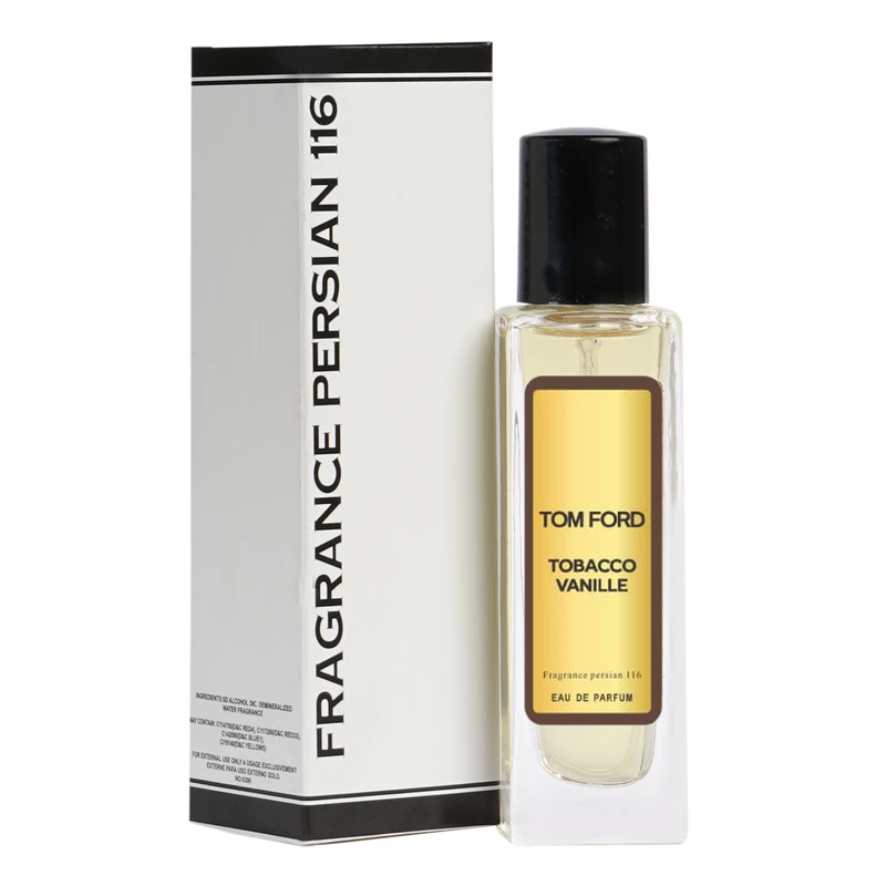 ادو پرفیوم مردانه فراگرنس پرشیا 116 مدل تام فورد توباکو وانیلی با رایحه گرم حجم 35 میلی لیتر