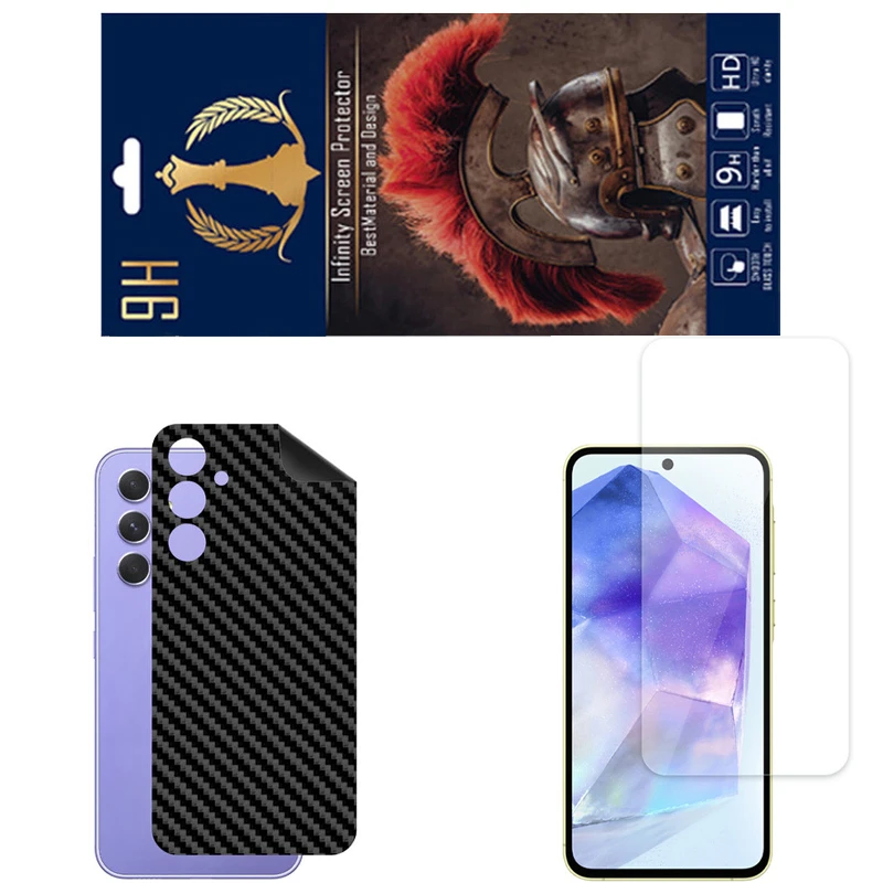 برچسب پوششی اینفینیتی مدل FC مناسب برای گوشی موبایل سامسونگ Galaxy A55 به همراه محافظ صفحه نمایش