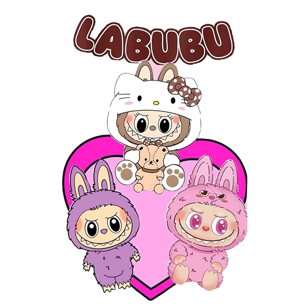 استیکر پارچه و لباس پاد آفرین طرح لبوبو کد 295