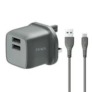 شارژر دیواری 24 وات پاوا مدل AWS8795 به همراه کابل تبدیل microUSB