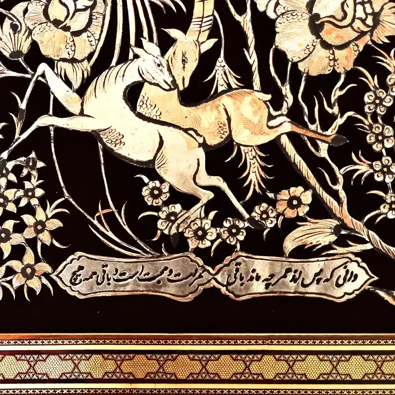 تابلو قلمزنی خاتم کاری طرح سیمرغ کد 12070