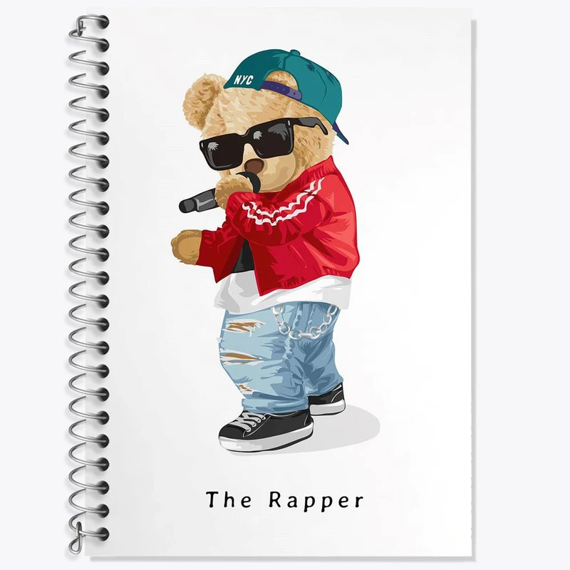 دفتر زبان 50 برگ خندالو مدل دو خط طرح تدی Teddy کد 26168