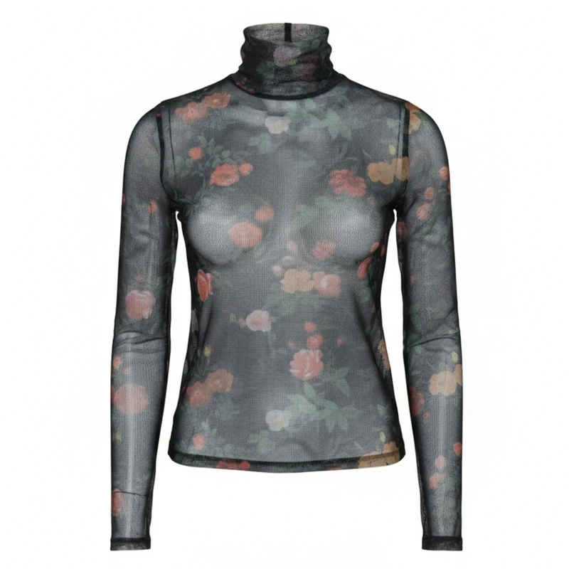 بلوز آستین بلند یقه اسکی زنانه مدل SEP-MODSAZ-MTN0017